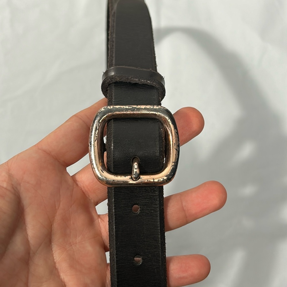 G. H. Bass Black Leather Belt size M 37” w/o buckle